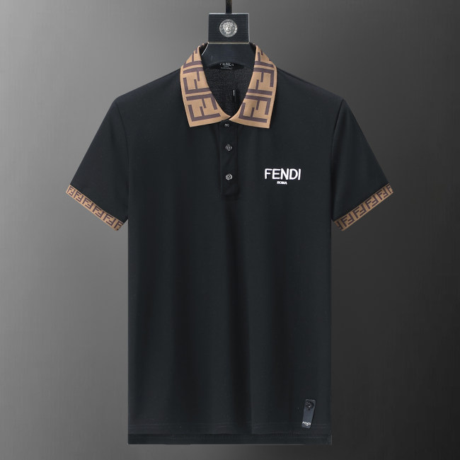 Men's Embroidered Logo Short Sleeve Polo Shirt Black 30057