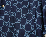 Spring Summer Men's GG Short Sleeve Polo Shirt Navy Blue 30041
