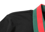 Spring Summer Men's Simple Short Sleeve Polo Shirt With Pocket Black 26003