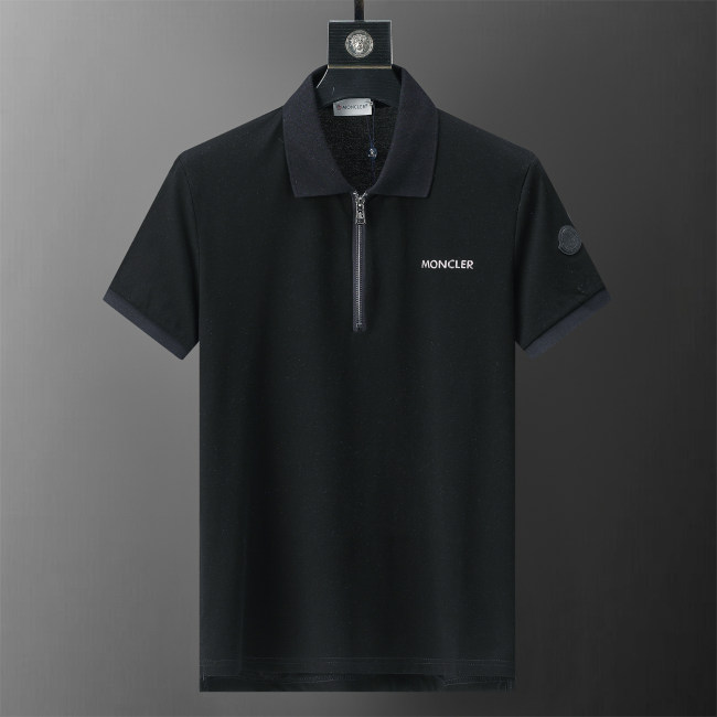 Spring Summer Men's Simple Logo Short Sleeve Polo Shirt Black 30049