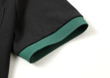Spring Summer Men's Simple Short Sleeve Polo Shirt With Pocket Black 26003