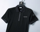 Spring Summer Men's Simple Logo Short Sleeve Polo Shirt Black 30049