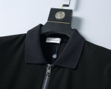 Spring Summer Men's Simple Logo Short Sleeve Polo Shirt Black 30049