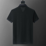 Spring Summer Men's Simple Logo Short Sleeve Polo Shirt Black 30049