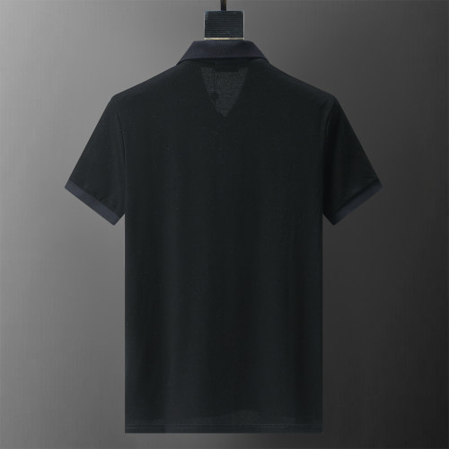 Spring Summer Men's Simple Logo Short Sleeve Polo Shirt Black 30049