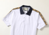 Spring Summer Men's Simple Short Sleeve Polo Shirt White 26015