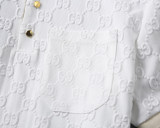 Spring Summer Men's GG Short Sleeve Polo Shirt White 30041