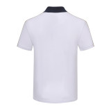 Spring Summer Men's Simple Short Sleeve Polo Shirt White 26015