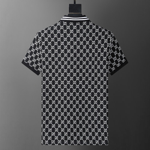 Spring Summer Men's GG Jacquard Logo Short Sleeve Polo Shirt Black 30068#