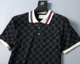 Spring Summer Men's GG Short Sleeve Polo Shirt Black 30041