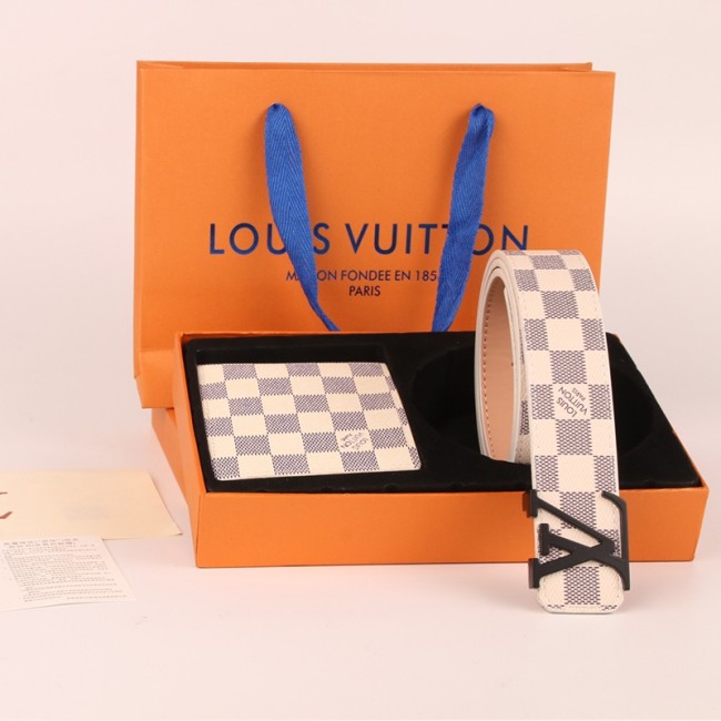 5A Belt and Wallet Gift Box White