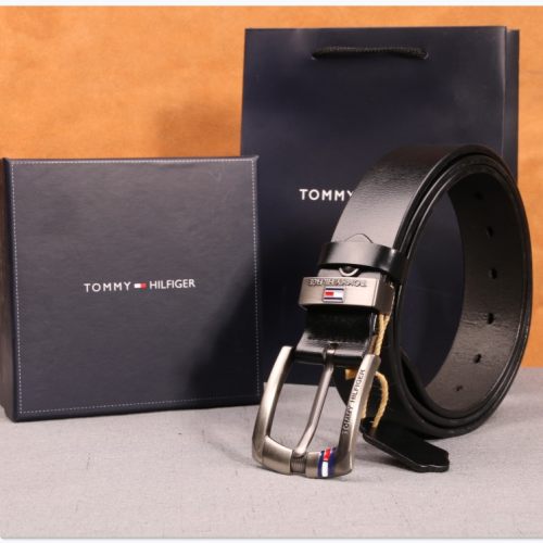 5A Men's Pin Buckle Leather Belt Black