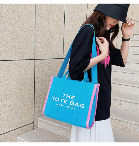 5A Jacquard Large Tote Bag Blue