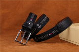 5A Embroidered Logo Men's Pin Buckle Belt Black