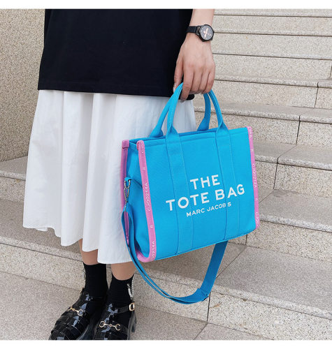5A Jacquard Large Tote Bag Blue