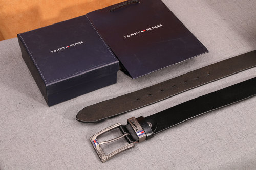 5A Men's Pin Buckle Leather Belt Black