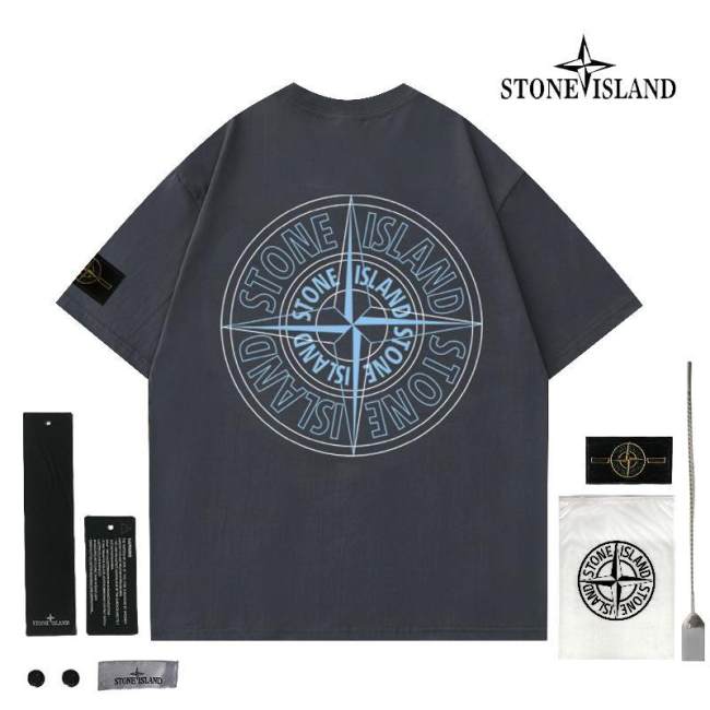 5A Simple Versatile Loose Short-Sleeved T-shirt Grey