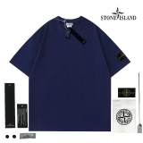 5A Simple Versatile Loose Short-Sleeved T-shirt Blue