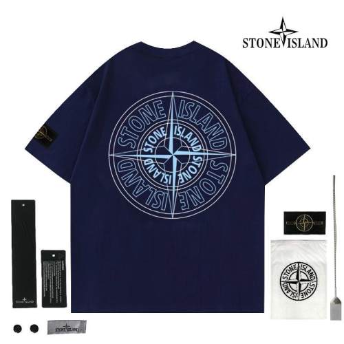 5A Simple Versatile Loose Short-Sleeved T-shirt Blue