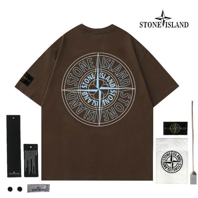 5A Simple Versatile Loose Short-Sleeved T-shirt Brown