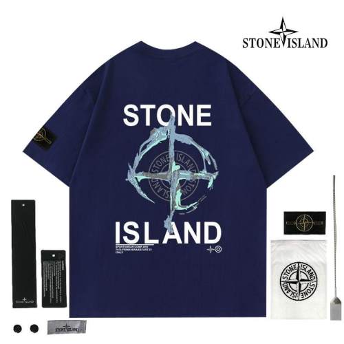 5A Simple Versatile Loose Short-Sleeved T-shirt Blue