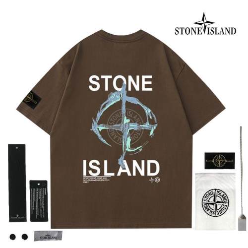 5A Simple Versatile Loose Short-Sleeved T-shirt Brown
