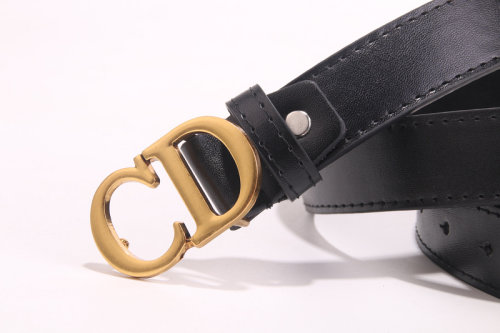 Women Slide Buckle Belt Black