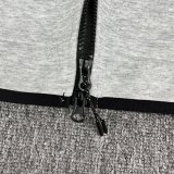 5A Sportswear Tech Fleece Full Zip Hoodie & Joggers Set Sport Suit Grey