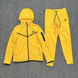 5A Sportswear Tech Fleece Full Zip Hoodie & Joggers Set Sport Suit Yellow