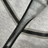 5A Sportswear Tech Fleece Full Zip Hoodie & Joggers Set Sport Suit Grey