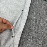 5A Sportswear Tech Fleece Full Zip Hoodie & Joggers Set Sport Suit Grey