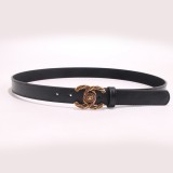 5A Women Slide Buckle Belt Black