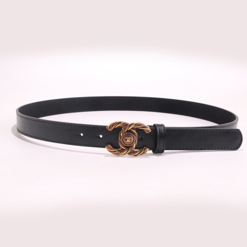 Women Slide Buckle Belt Black