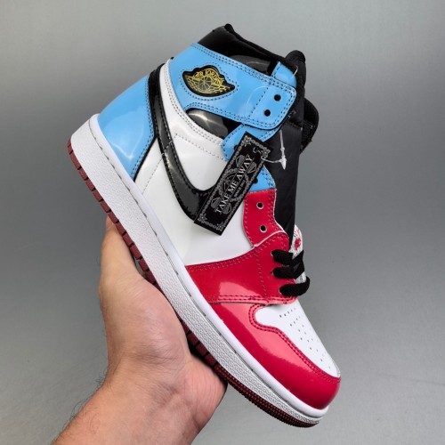 5A Jordan 1 Mid Sneakers Basketball Shoes Red Blue