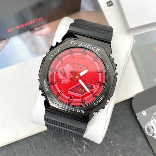 5A Quartz Watch G-SHOCK GA-2100 Black Red