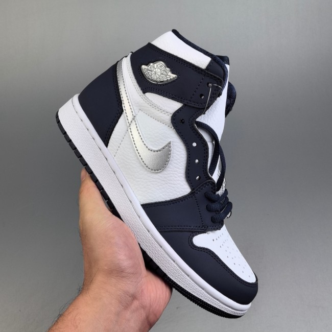 5A Jordan 1 Mid Sneakers Basketball Shoes Blue White