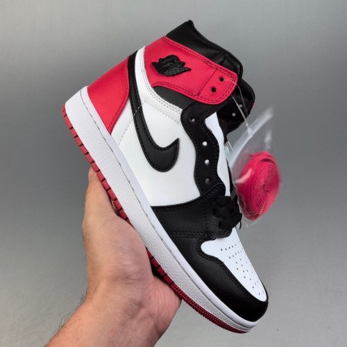 5A Jordan 1 Mid Sneakers Basketball Shoes Black Red