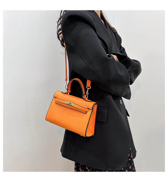 5A Women's Kelly Handbag Shoulder Bag Orange
