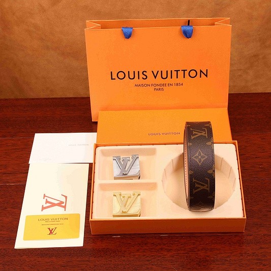 5A Double Buckle Belt With Gift Box Brown