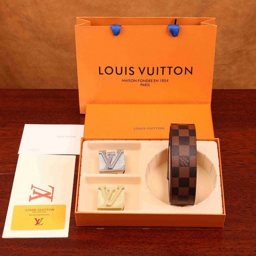 5A Double Buckle Belt With Gift Set Brown
