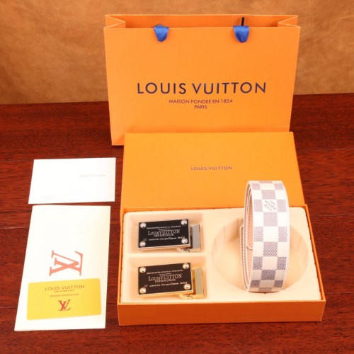 5A Double Buckle Belt With Gift Box White