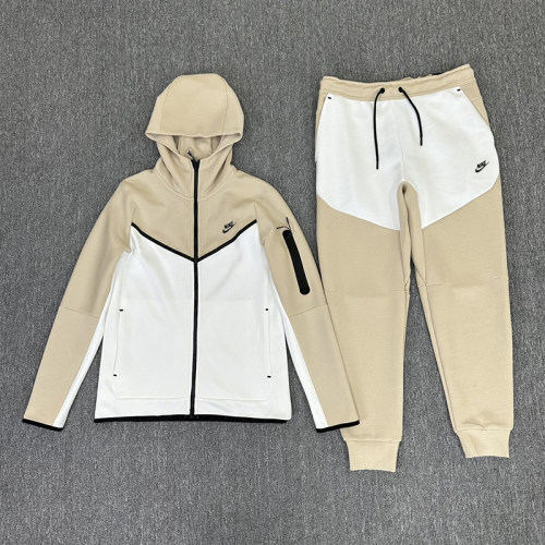 Original Sportswear Tech Fleece Full Zip Hoodie & Joggers Set Beige
