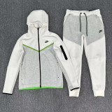 Original Sportswear Tech Fleece Full Zip Hoodie & Joggers Set Grey White