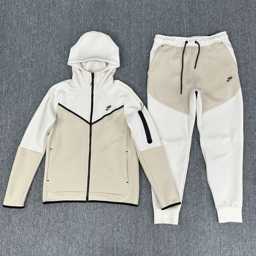 Original Sportswear Tech Fleece Full Zip Hoodie & Joggers Set Beige