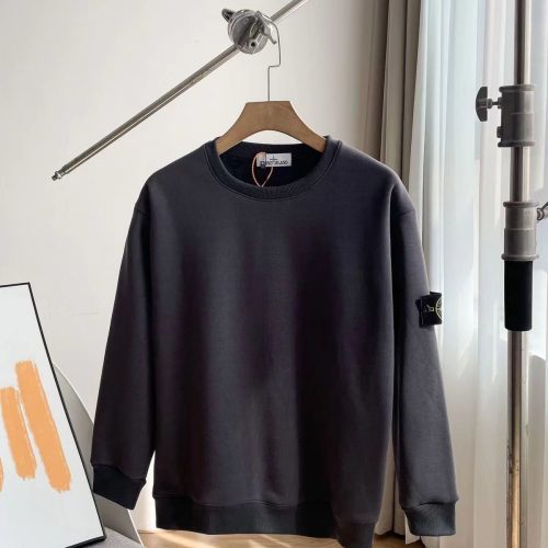 Crewneck Sweatshirt with Ribbing Black
