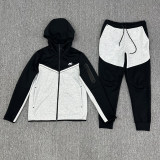 Original Sportswear Tech Fleece Full Zip Hoodie & Joggers Set Black Grey