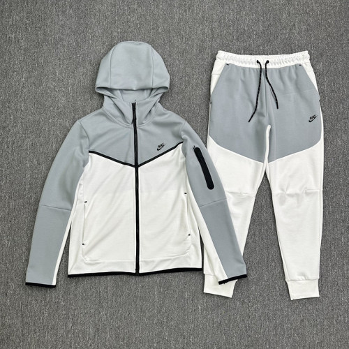 Original Sportswear Tech Fleece Full Zip Hoodie & Joggers Set Grey White