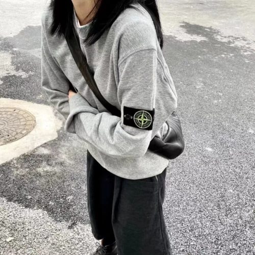 Crewneck Sweatshirt with Ribbing Grey