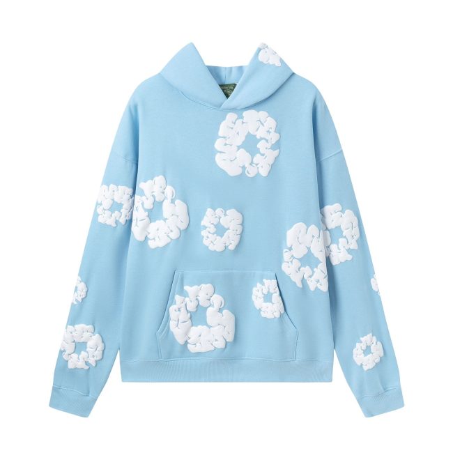 5A The Cotton Wreath Sweatshirt Hoodie Blue