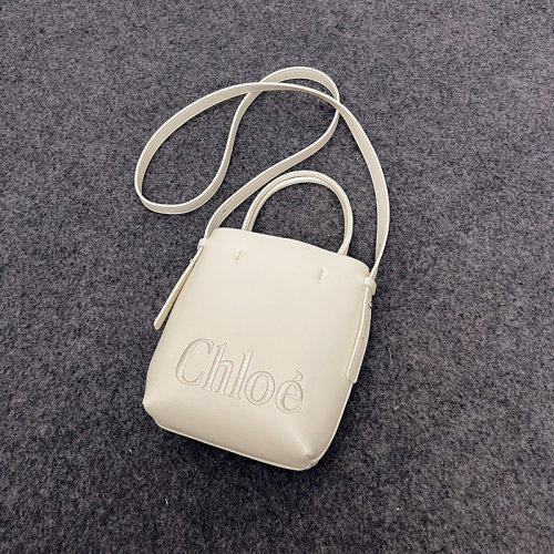 Sense Tote Bag In Soft Leather Bucket Bag White